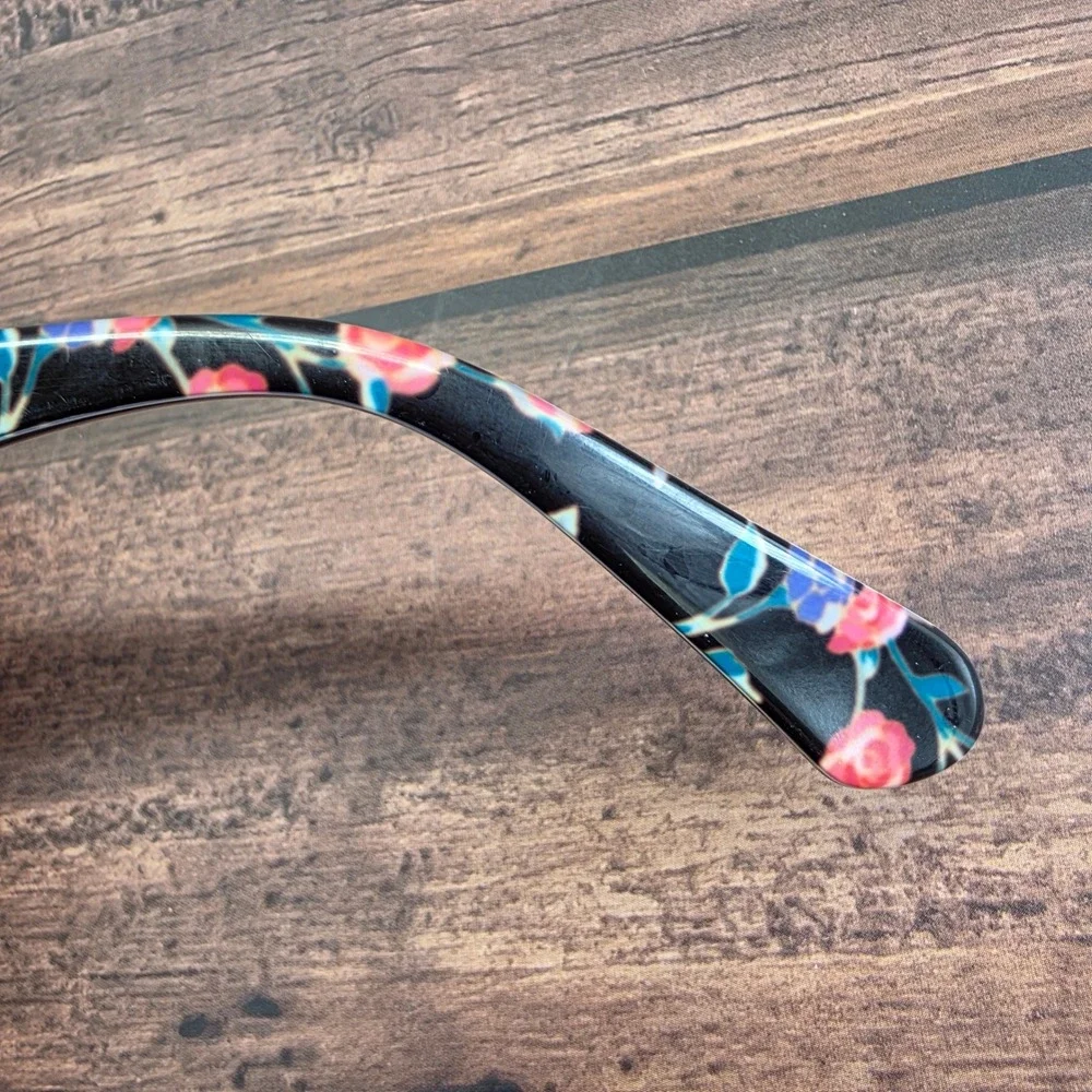 Kate Spade Jeri Replacement Eyeglass Temple Arms Black Floral 140mm Pair‎
